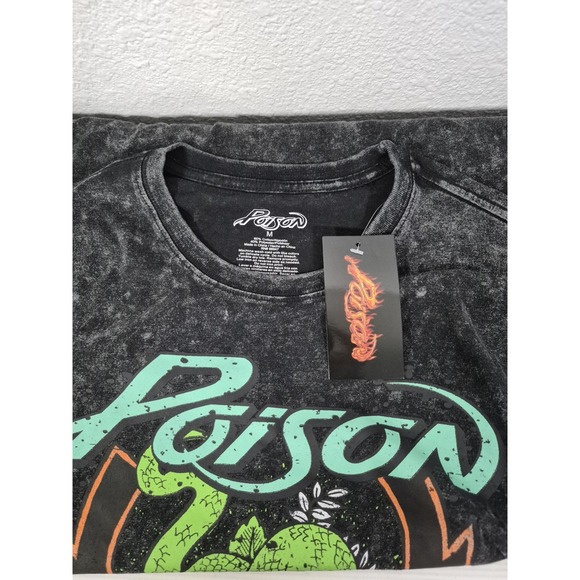 Poison Snake Logo Graphic T-Shirt Mens Medium Gray Metal Rock Band Tee 2024 - Picture 3 of 6